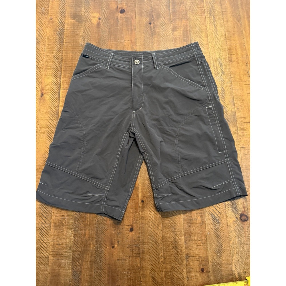 Kuhl Men's Sz 32 Renegade Nylon Stretch Zip Pocket Hiking Cargo Shorts Gray